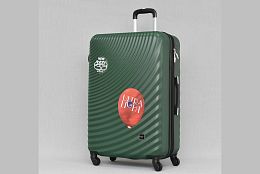 Елегантен голям куфар в зелено