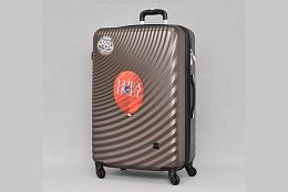 Елегантен голям куфар в кафяво