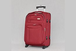 Малък текстилен куфар в бордо