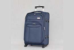 Малък текстилен куфар в тъмносиньо