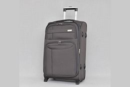 Среден текстилен куфар в сиво