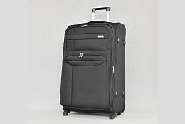 Голям текстилен куфар в черно